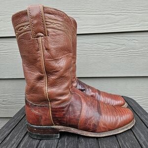 Justin Vintage Teju Iguana Skin Leather Cowgirl Western Boots Women's Size 6 B